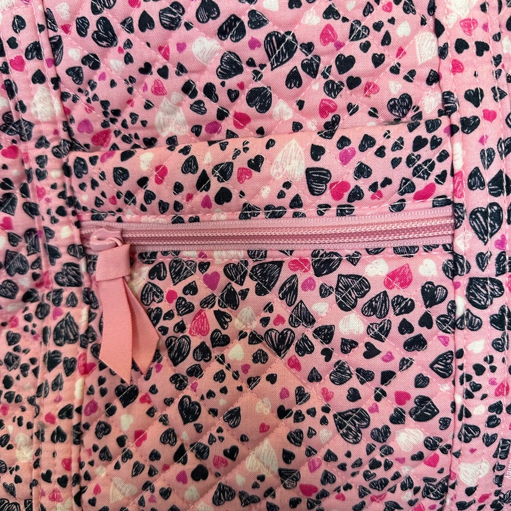 Vera Bradley Pink Heart-Print Quilted Tote - Picture 3 of 8